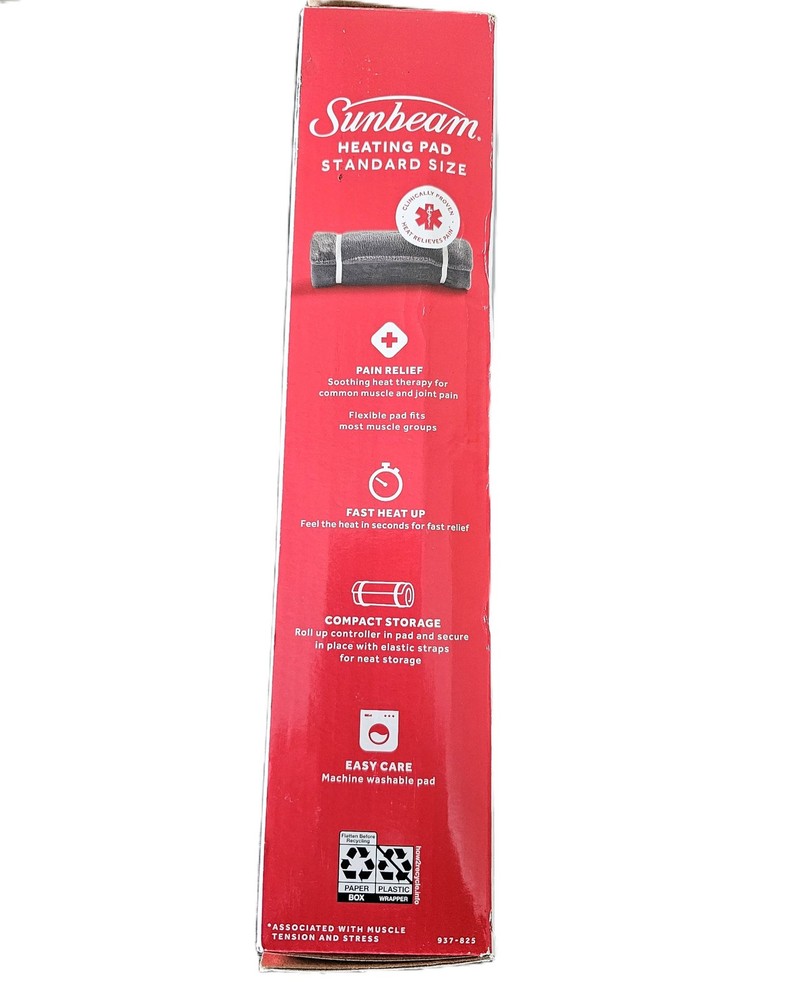 Sunbeam Premium Heating Pad, Compact Storage, 12x15, 4 Settings