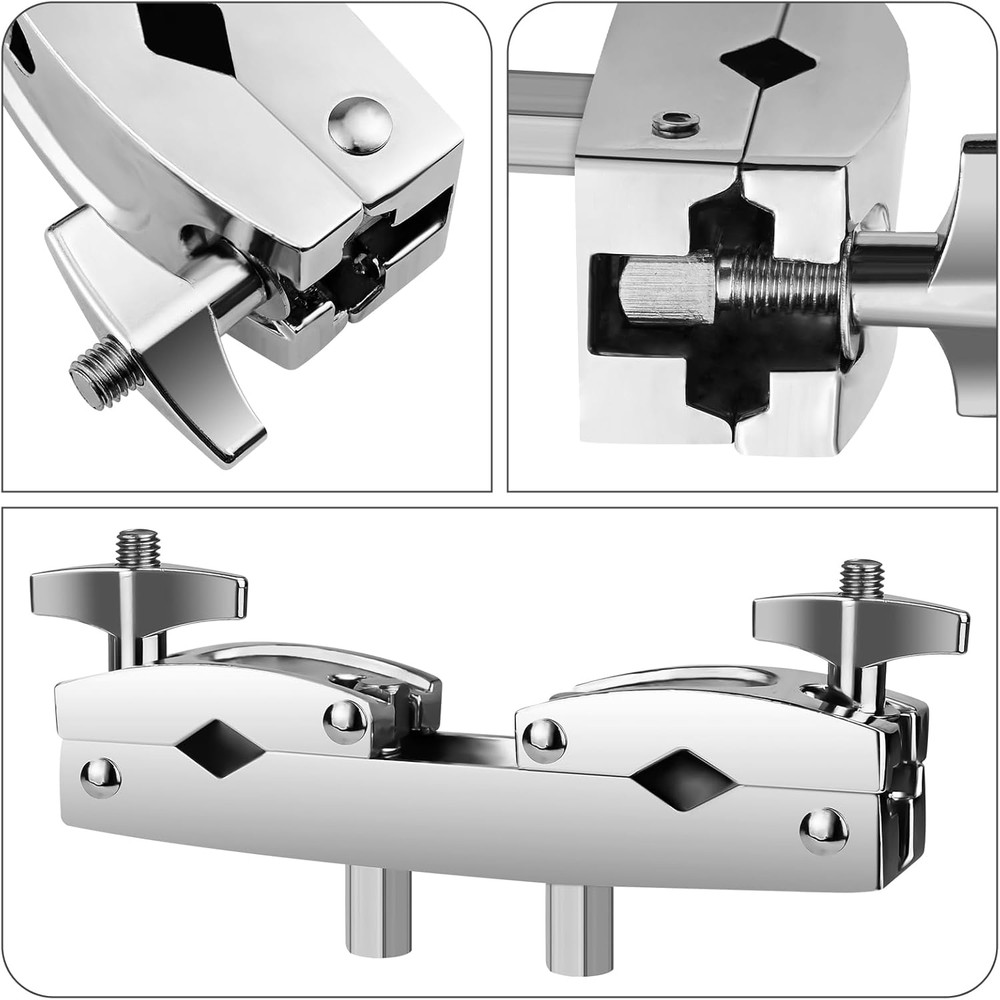 Heavy-Duty Cymbal Stand Multi-Clamp Drum Clamp Adjustable Quick Release Drum Bar
