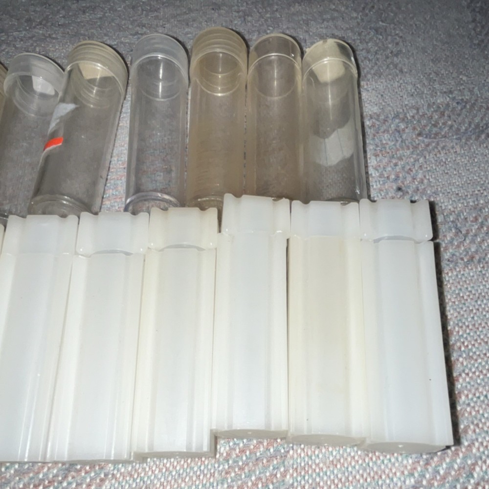 Assorted Empty Plastic Coin Tubes Lot