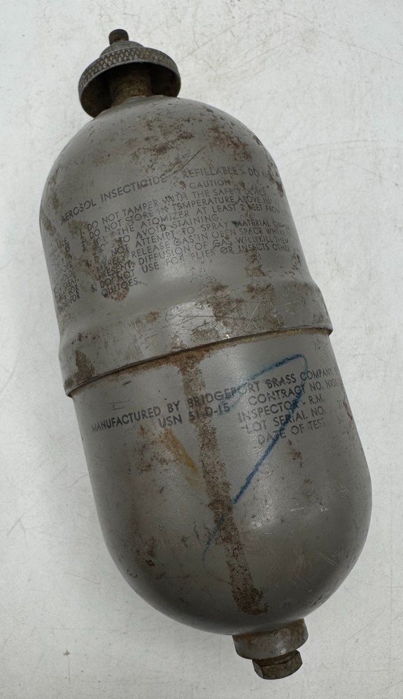 WW2 era US Army Navy Aerosol Insecticide Bug Bomb Spray Insect Repellent 1945