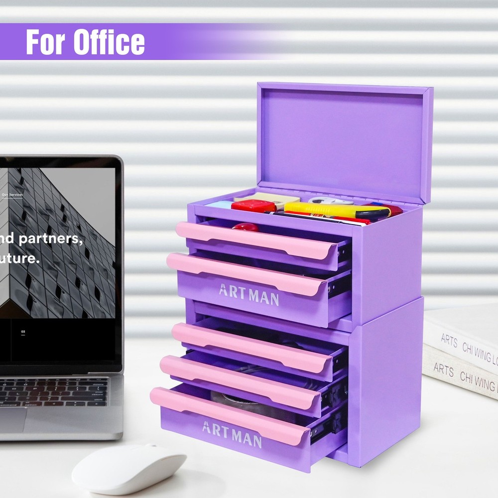 2+3 Layer Drawer-Style Organizer Boxes,Office Desk Workstation Tool Storage Rack