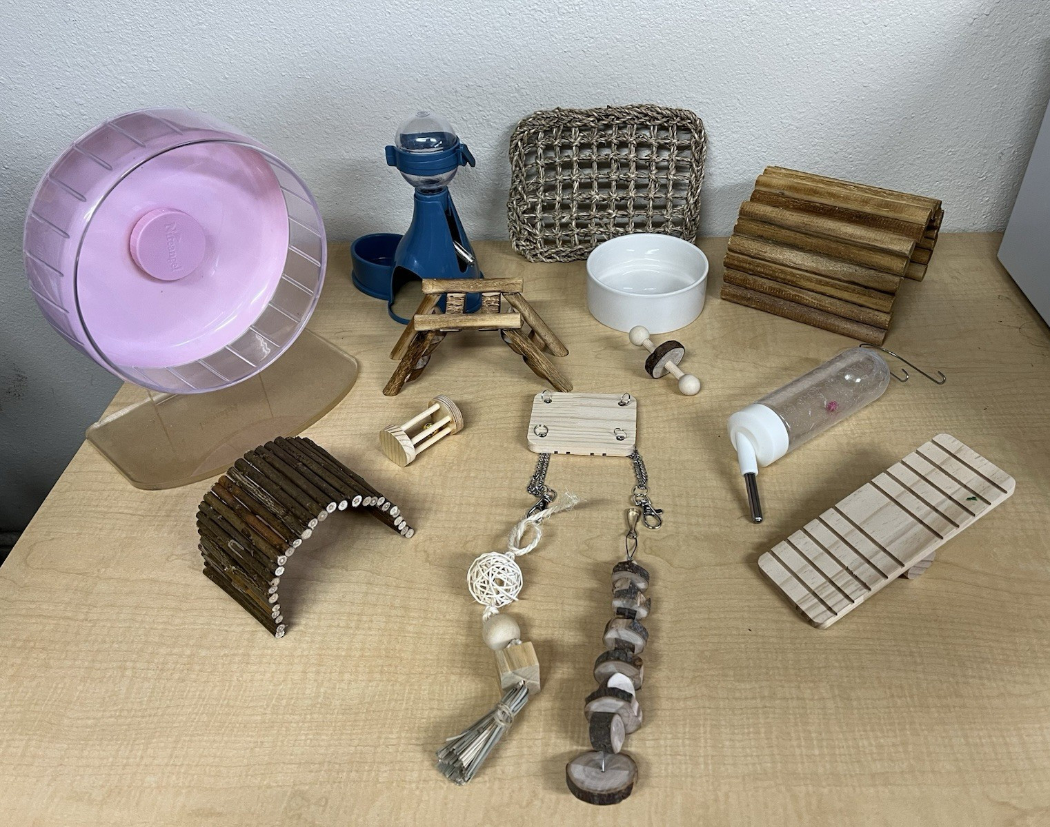 14 Pcs Small Hamster Starter Kit Essentials for Hamster - Toys, Water Dispensers