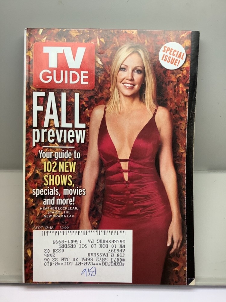 TV Guide September 12, 2004 Fall Preview. Heather Locklear. Pittsburgh PA Ed