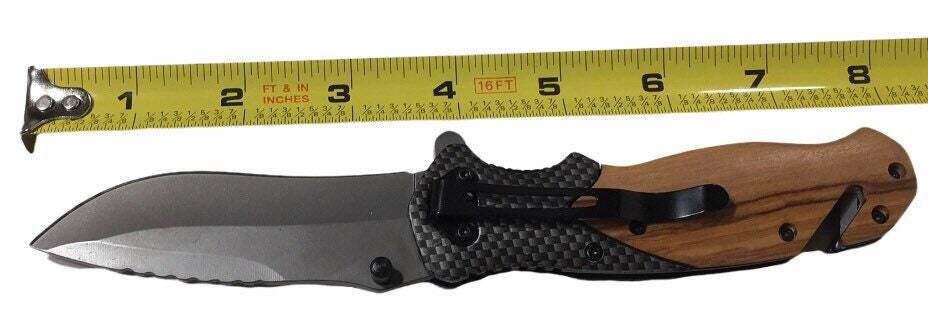 Handmade Howling Wolf Engraved 8" Blade Folding Pocket Knife Custom Design
