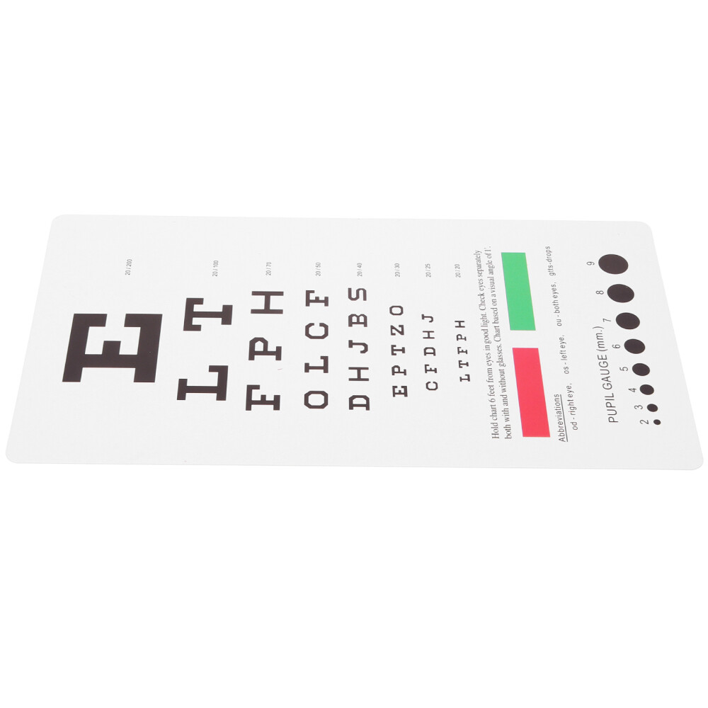 Plastic Eye Chart Vision Testing Portable Double Sided Eye Chart for Wall