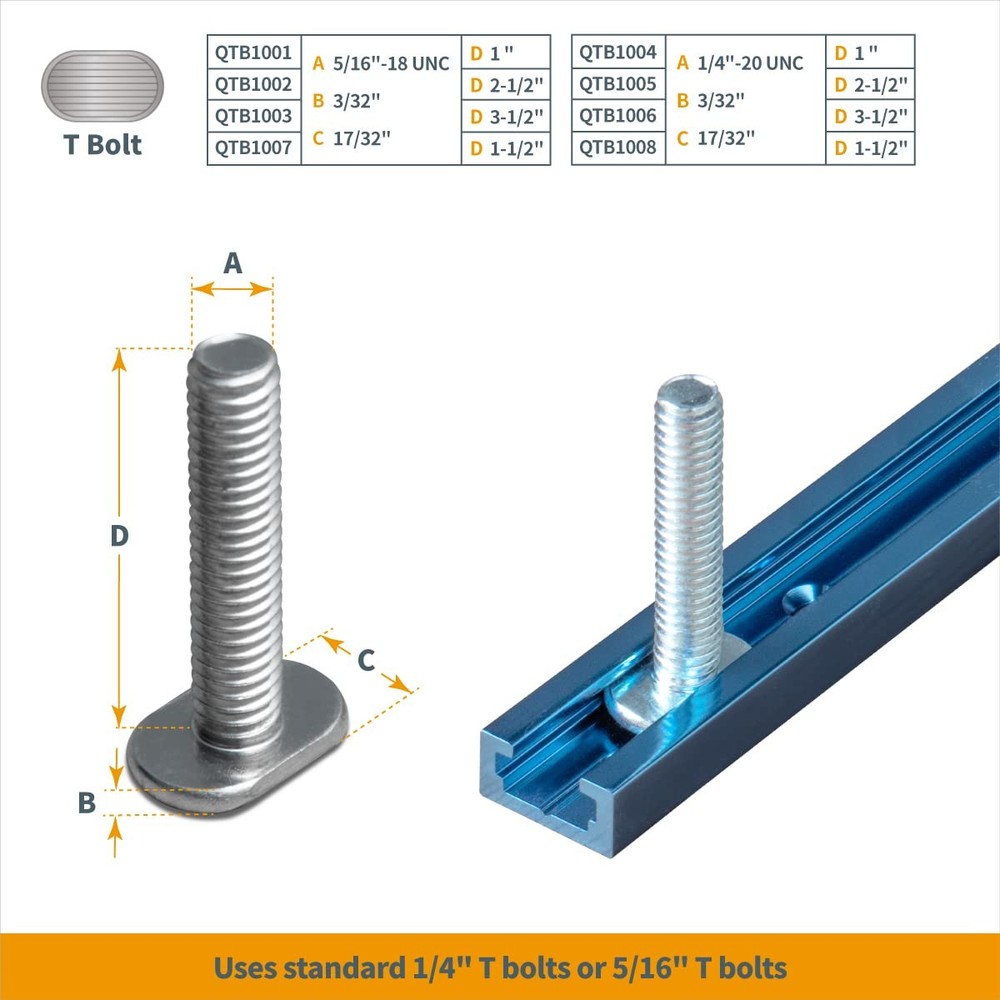 POWERTEC 24" Universal T-Track & Intersection Kit, Double-Cut Profile