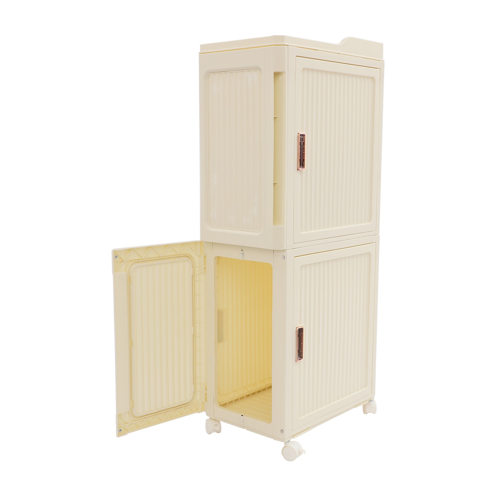 Narrow Slim Storage Cabinet, Storage Cabinet with Lockable Wheels PP 37*22*83cm