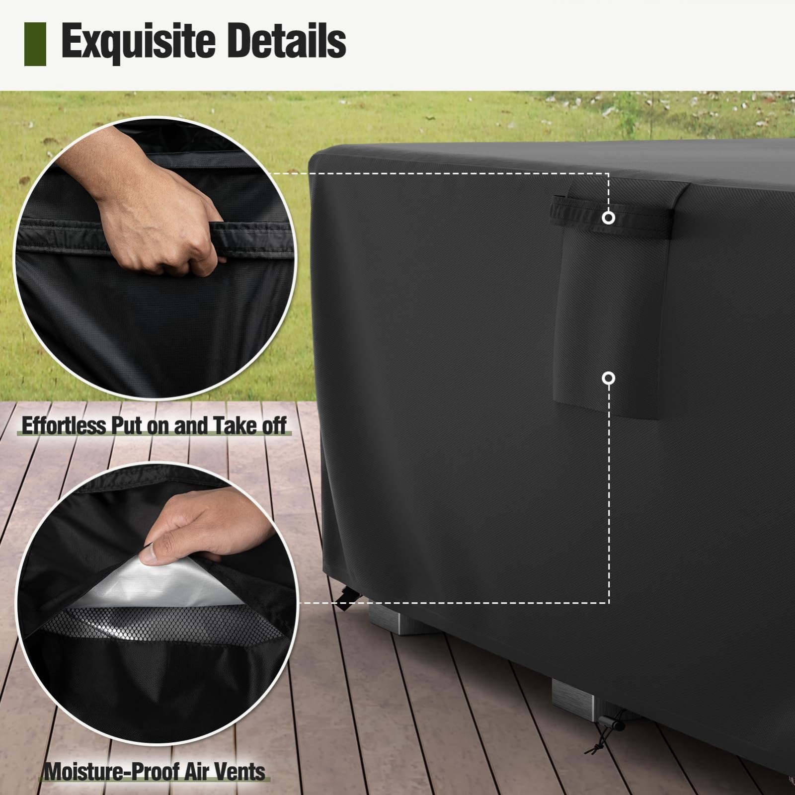 Patio Furniture Cover Outdoor Sectional Sofa Set Cover Heavy Duty 108"x82"x28"