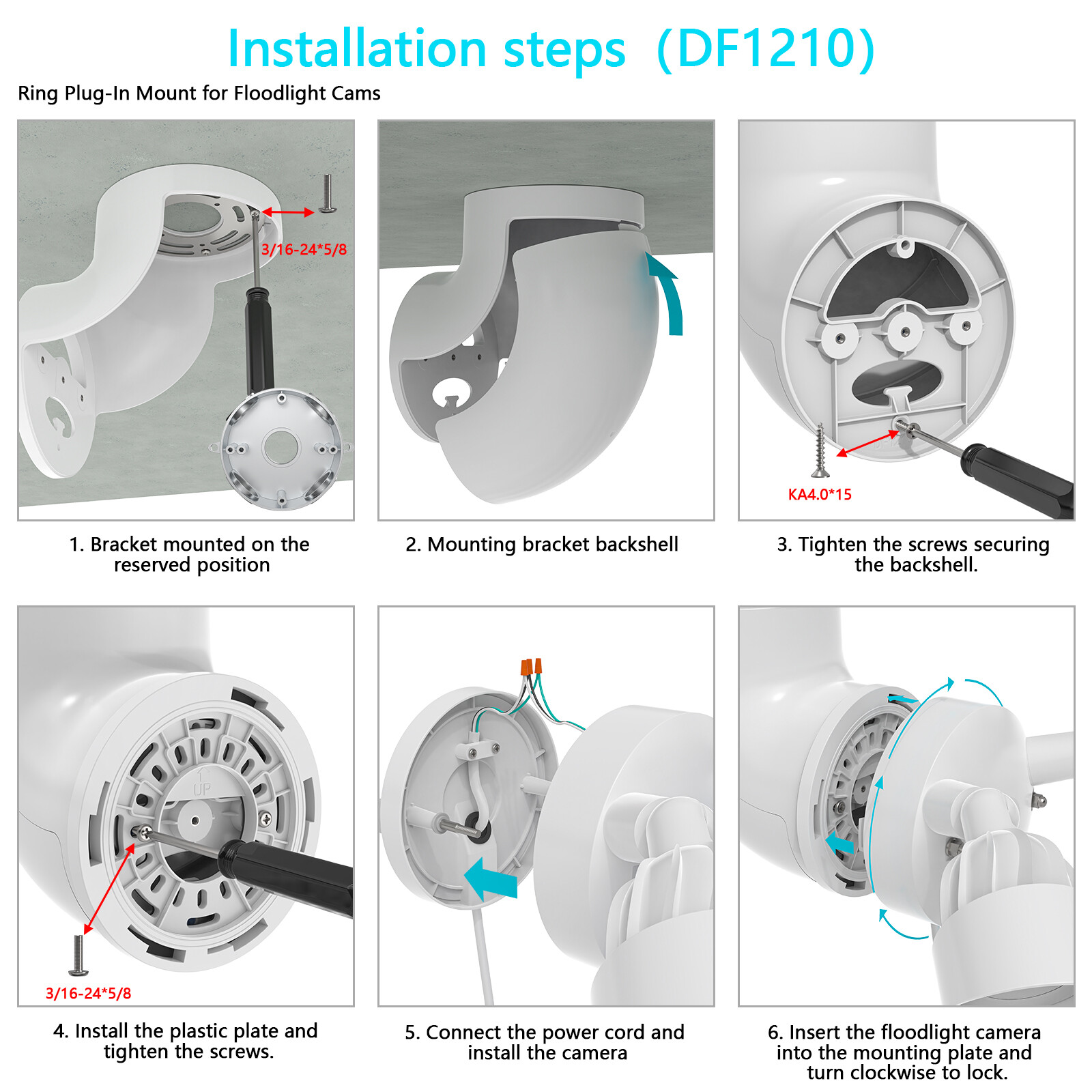 Eave Mount for Ring Floodlight Cam Wired Plus/Pro,Ring Plug-In Mount