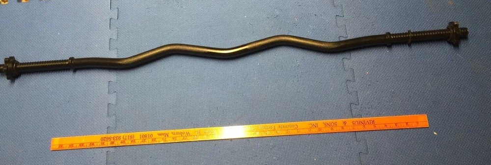 CAP Barbell 47-Inch Standard Curl Bar, Black Threaded ends! SOLID BAR !!!