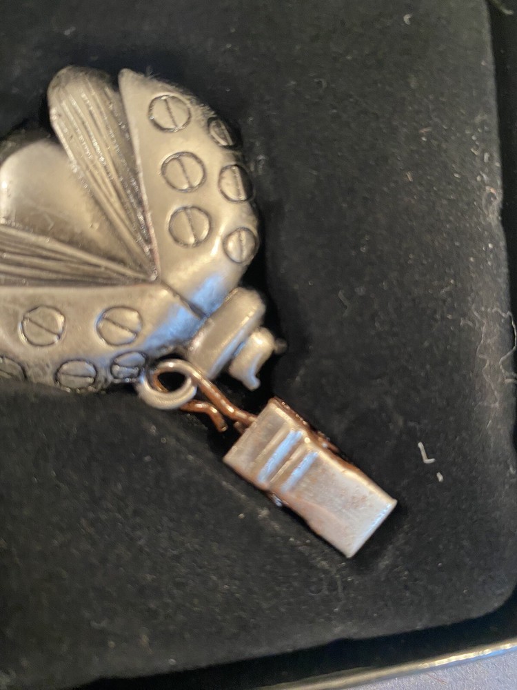 VINTAGE PEWTER TABLECLOTH LADYBUG WEIGHTS