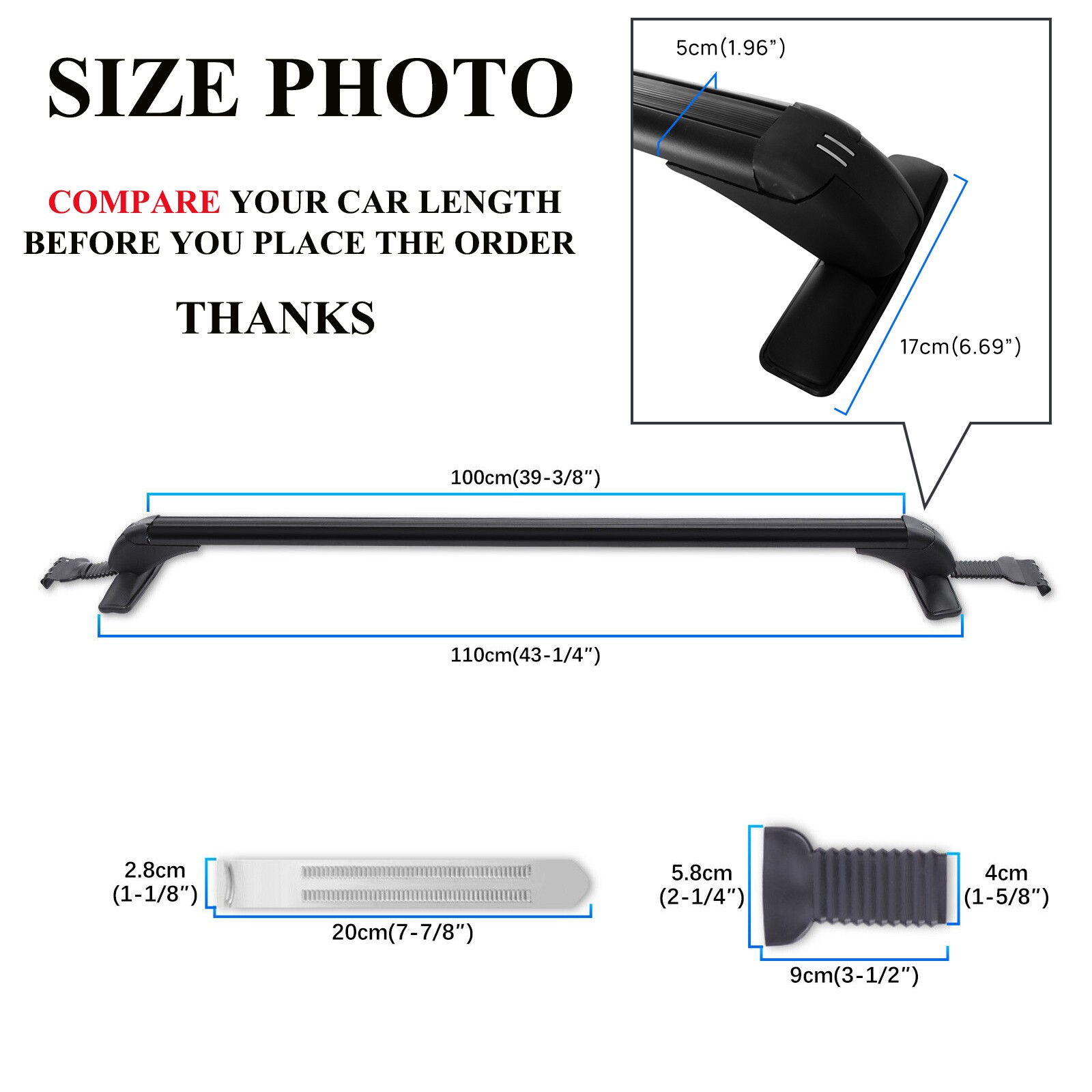 For VW Golf MK7 2011-2021 Top Roof Rack Crossbars Luggage Kayak Cargo Carriers