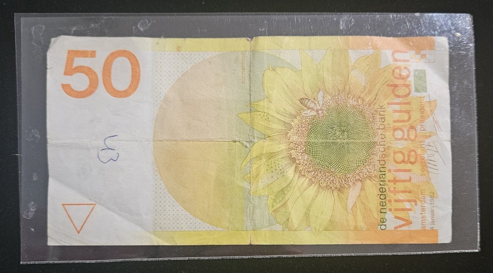 Netherlands 50 Gulden 1982 Circulated Note