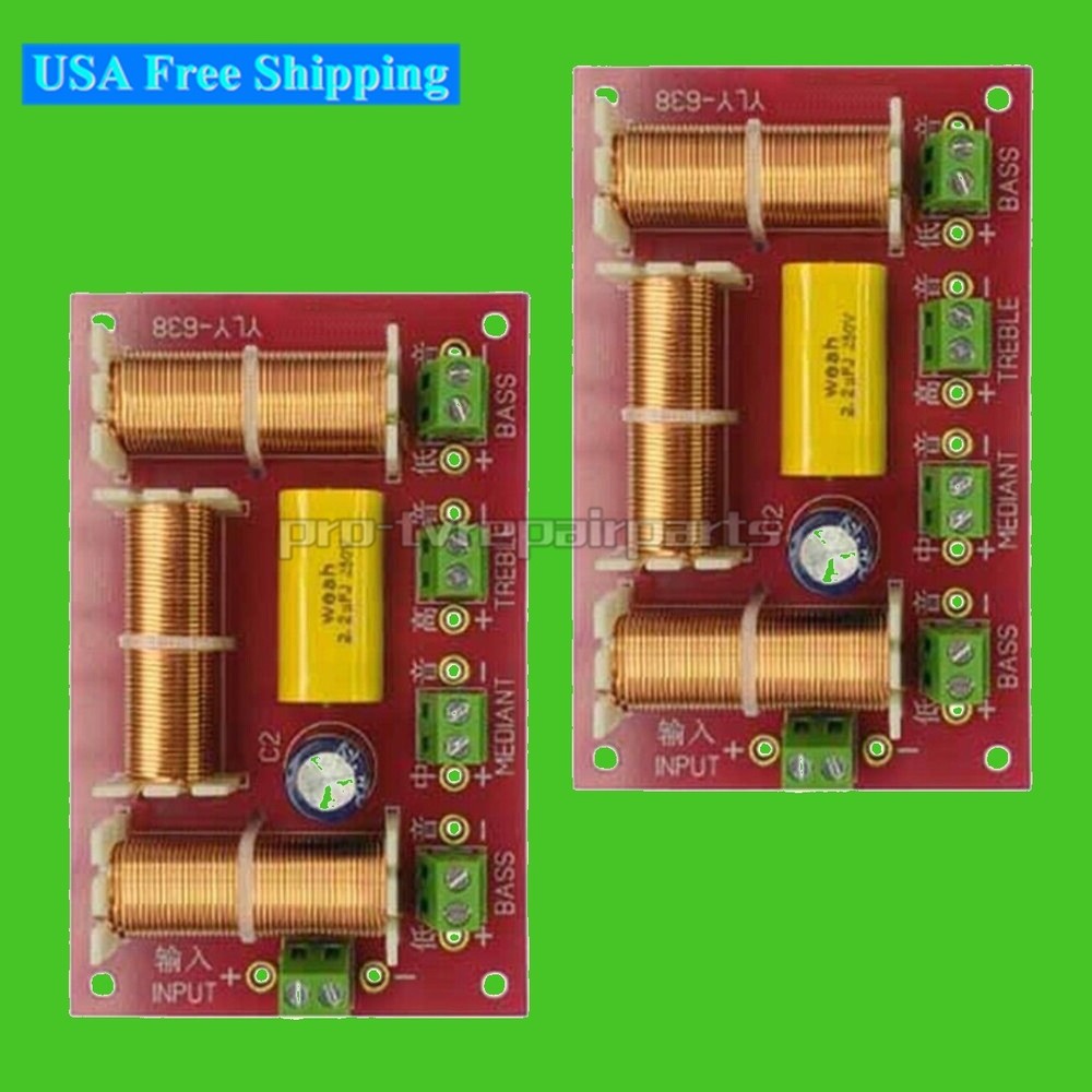 2Pcs Debugged Speaker Crossover Audio Adjustment Tweeter Loud Speakers Filter