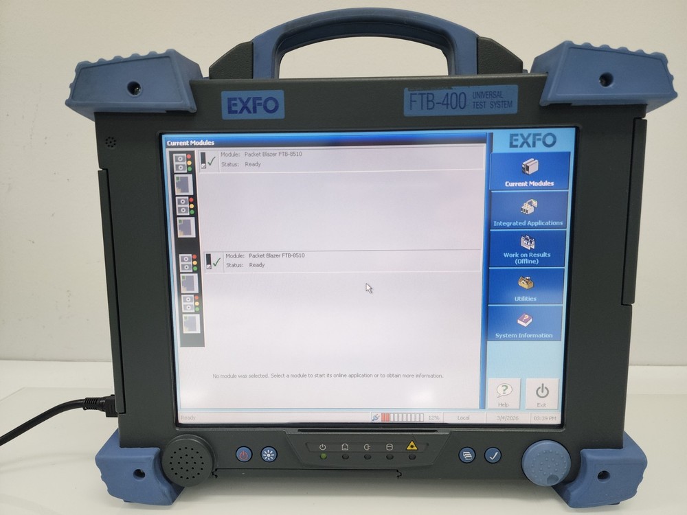 EXFO FTB-400 Network Testing, Two FTB-8510-2 Ethernet Test Modules, Gig-E, 1K