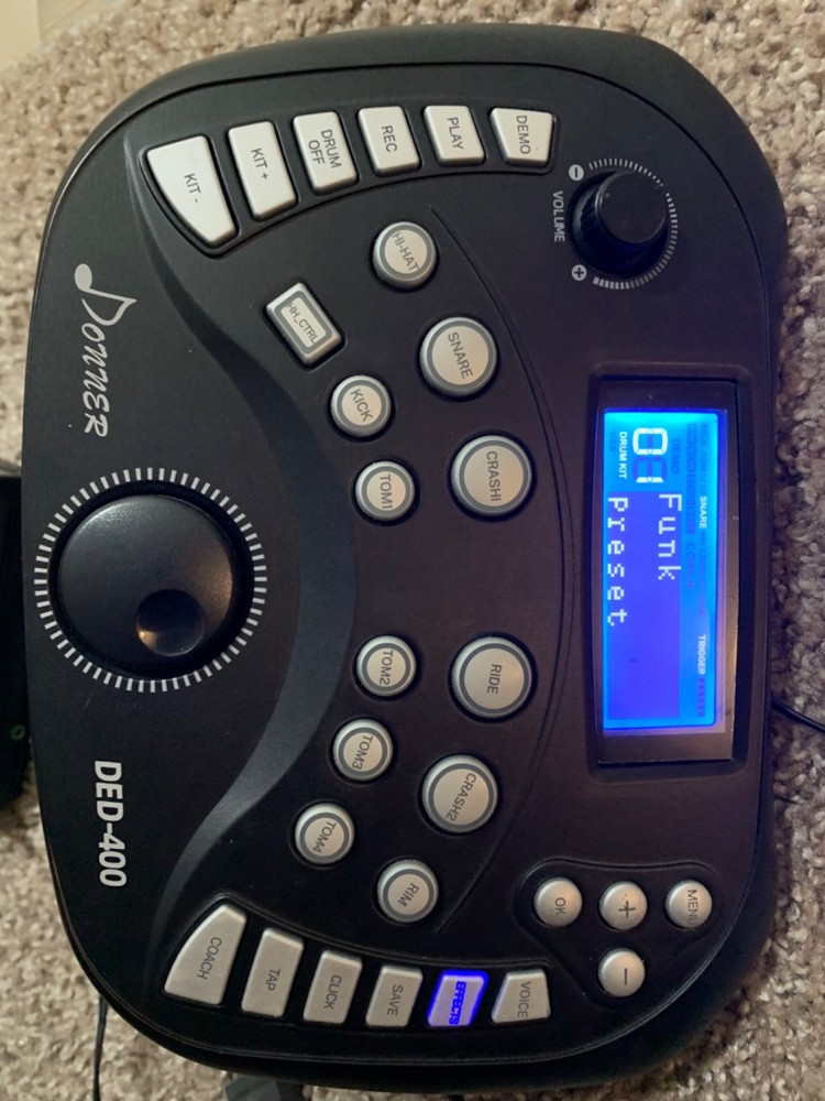 Donner DED-200 Electric Drum Set Control Unit Only Replacement Part Tested Works