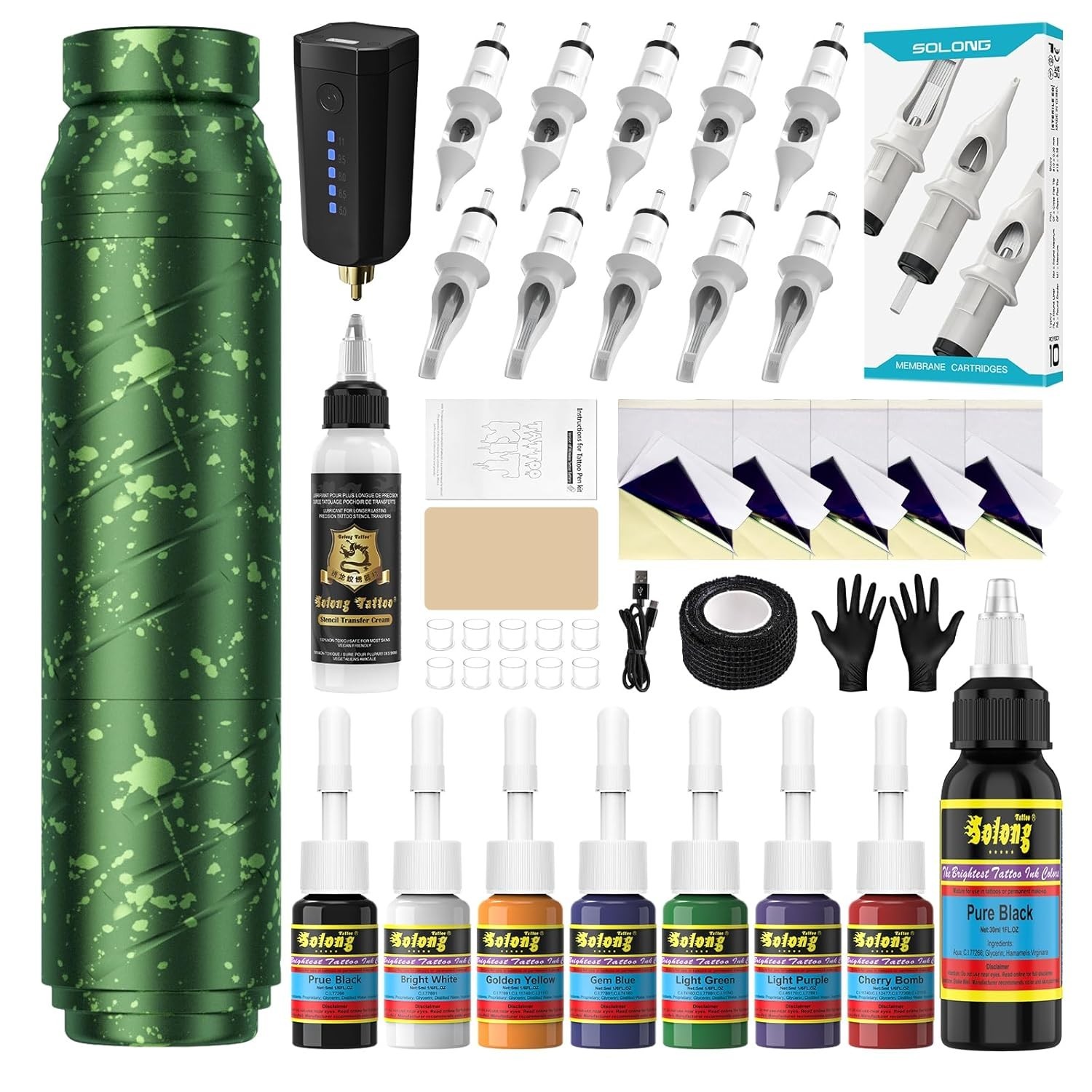 Maquina De Tatuaje Kit PROFESIONAL Para Tatuar Tattoo Pluma Artistas NEW