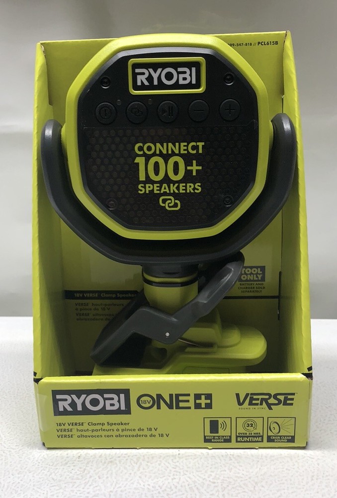 RYOBI ONE+ 18V Cordless VERSE Clamp Bluetooth Speaker (Tool Only)