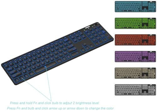 Universal Backlit 7-Colors & Adjustable Brightness Multi-Device Full Size