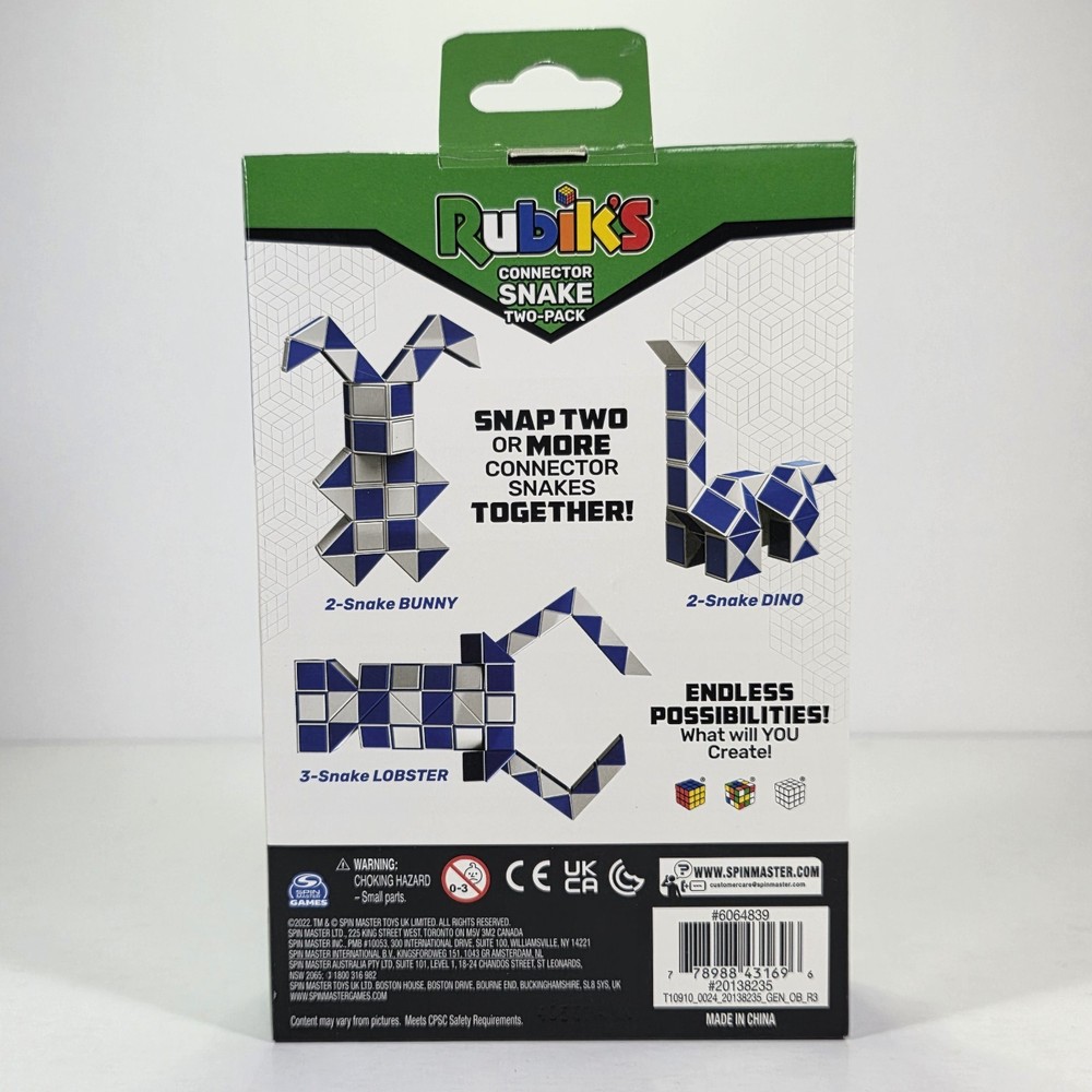 Rubik’s Cube Connector Snake Two-Pack Connect Snap & Create 3D Puzzle Games