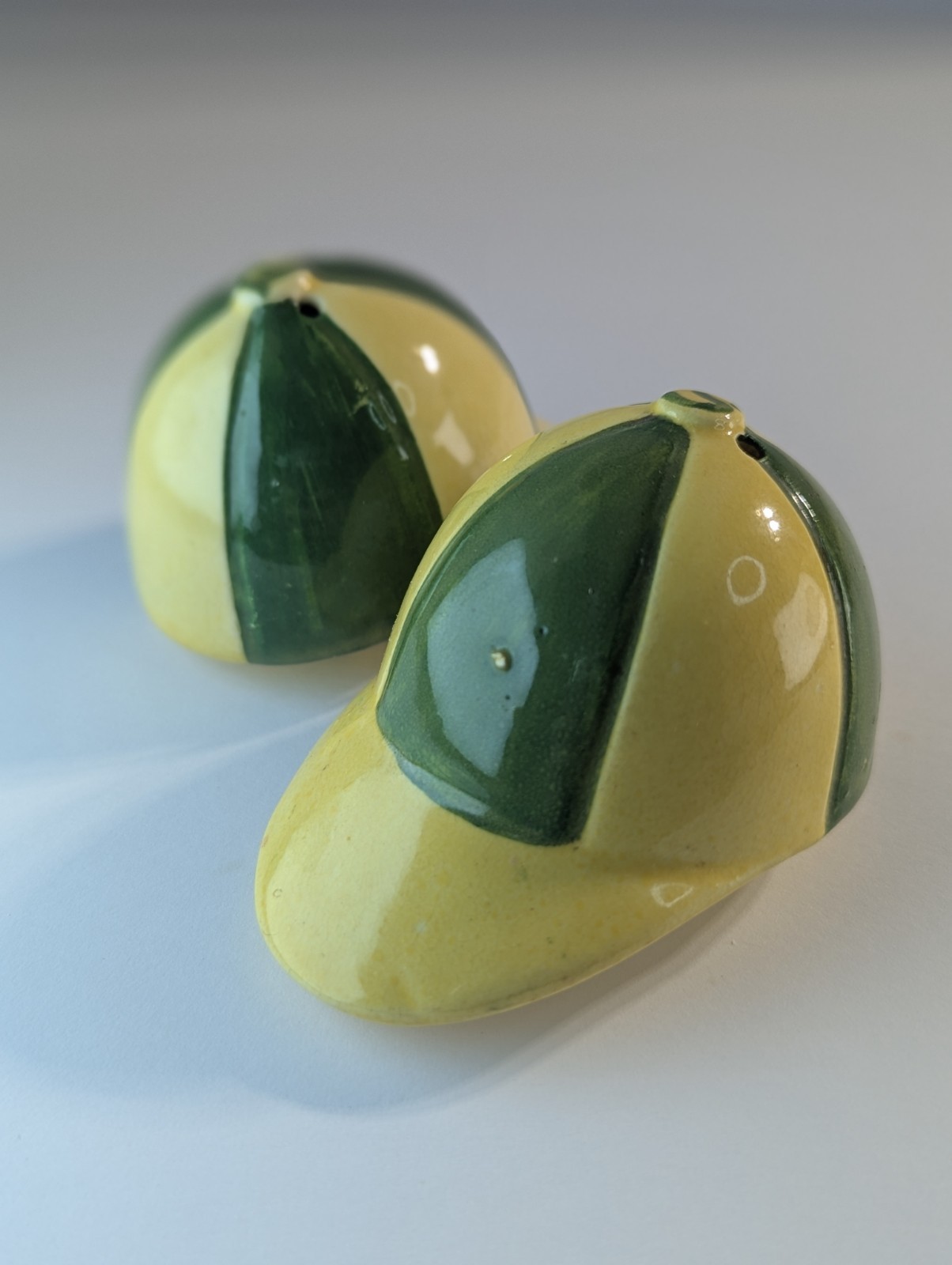 Vintage 1950's Baseball Cap Hat Salt And Pepper Shakers