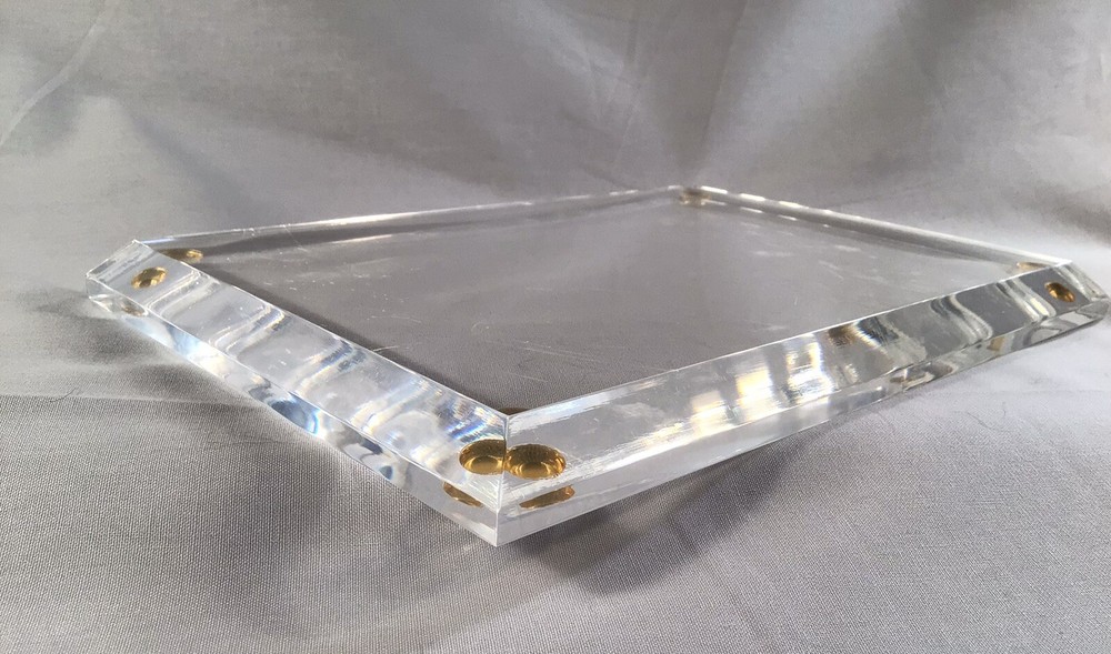 Vintage 12x7 Clear Acrylic Display Thick 3/4” Base