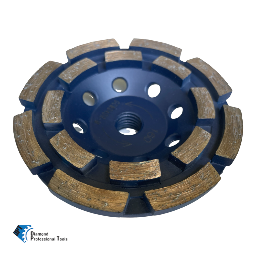 3 Pack 4" Diamond Double Row Cup Wheel Disc for Grinding Concrete Angle Grinders