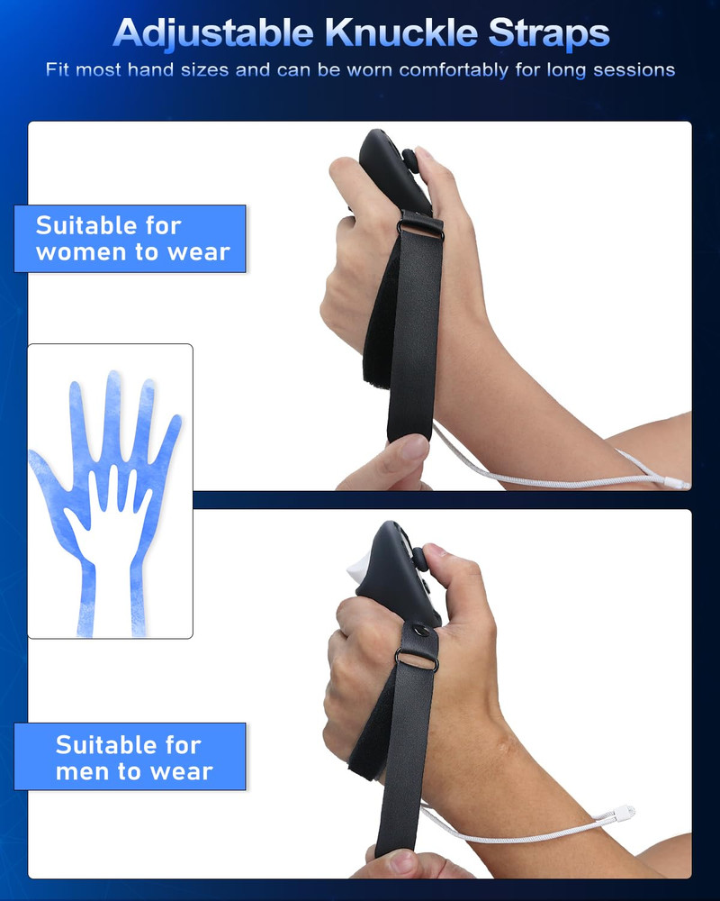 Silicone Controller Grip Covers with Non-Slip Thumbstick for Meta Quest 3