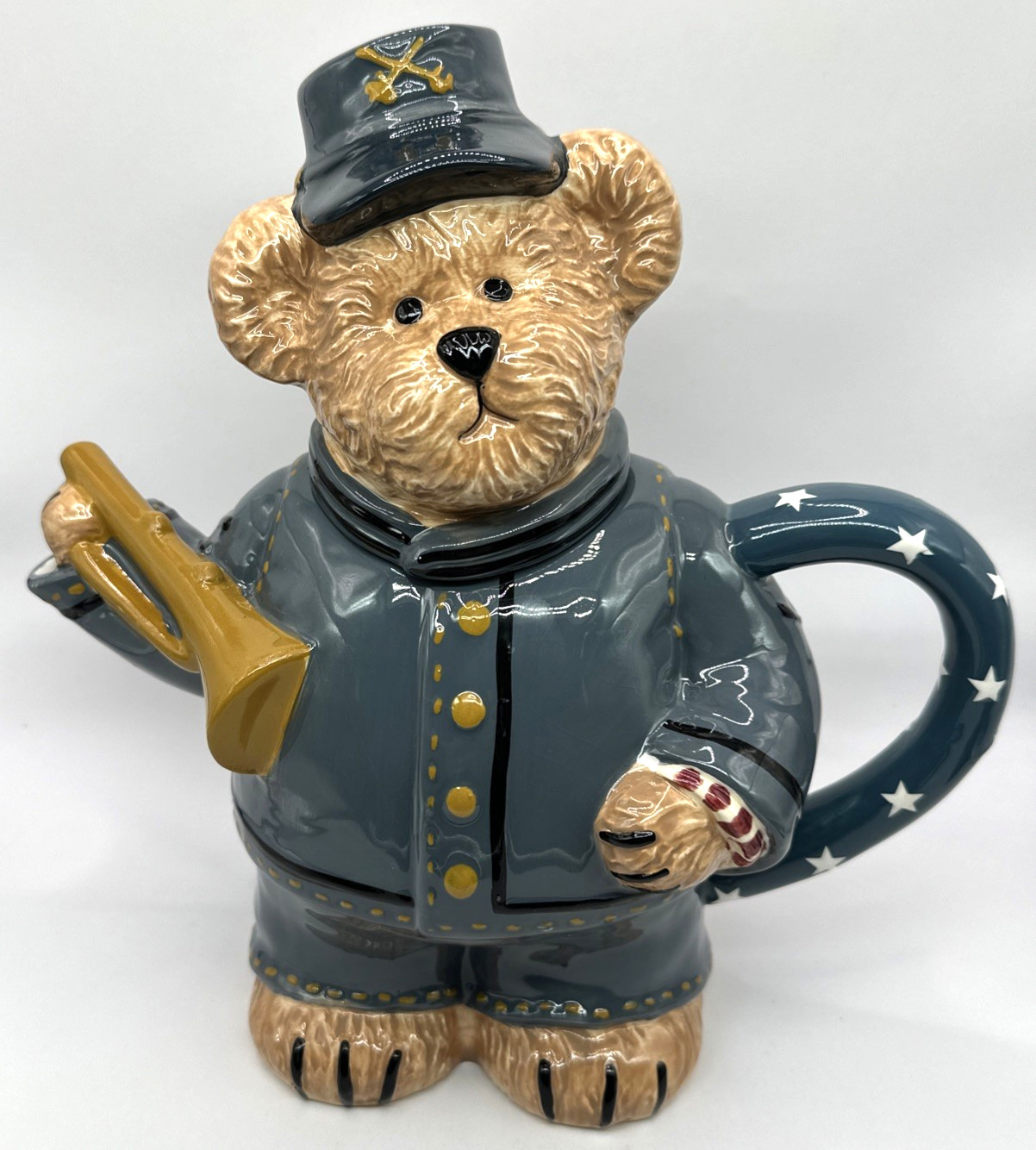 Boyds Bears Teapot Civil War Gray Confederate Soldier