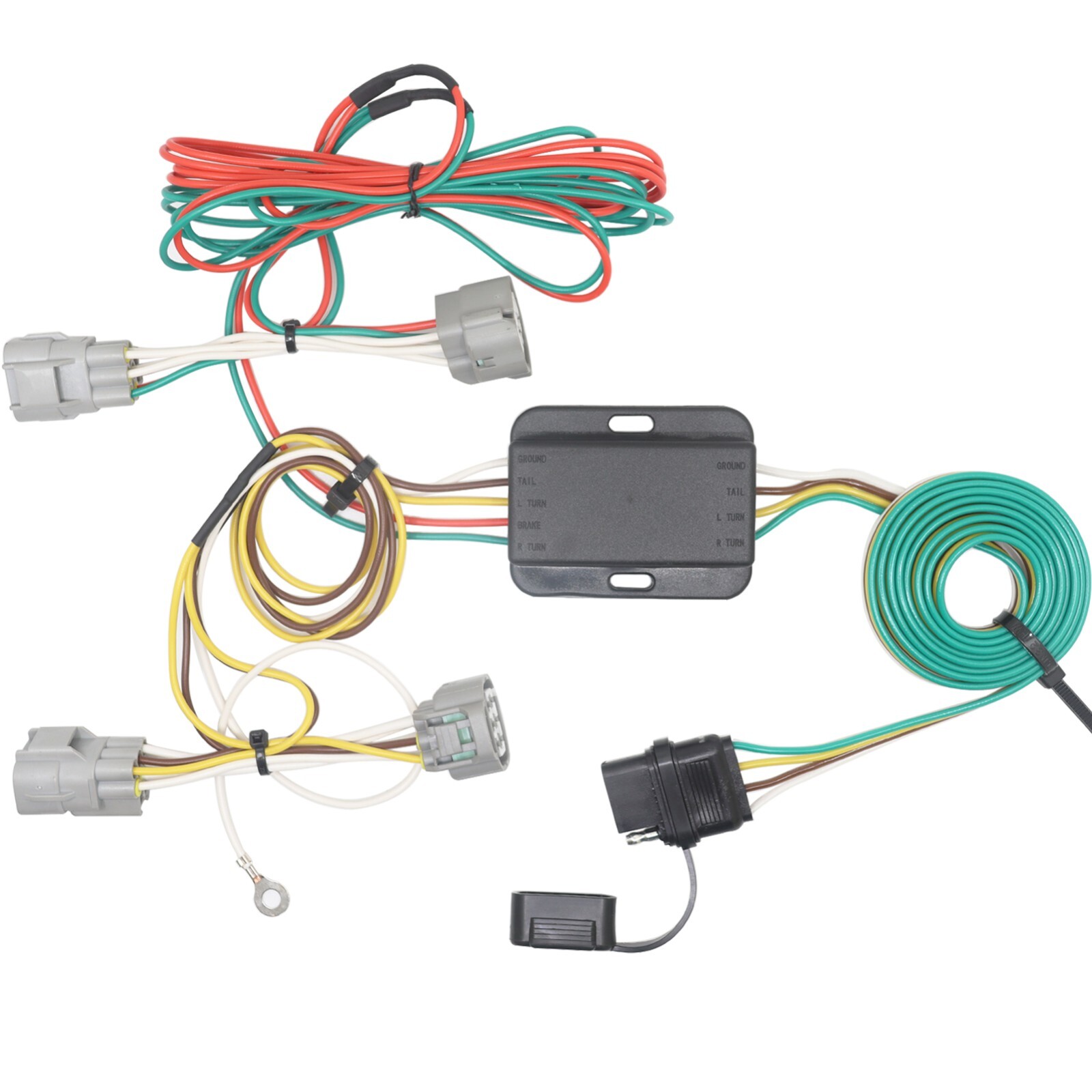 Custom T-connector Harness 4-Way Flat Trailer Output for 2005-2015 Toyota Tacoma