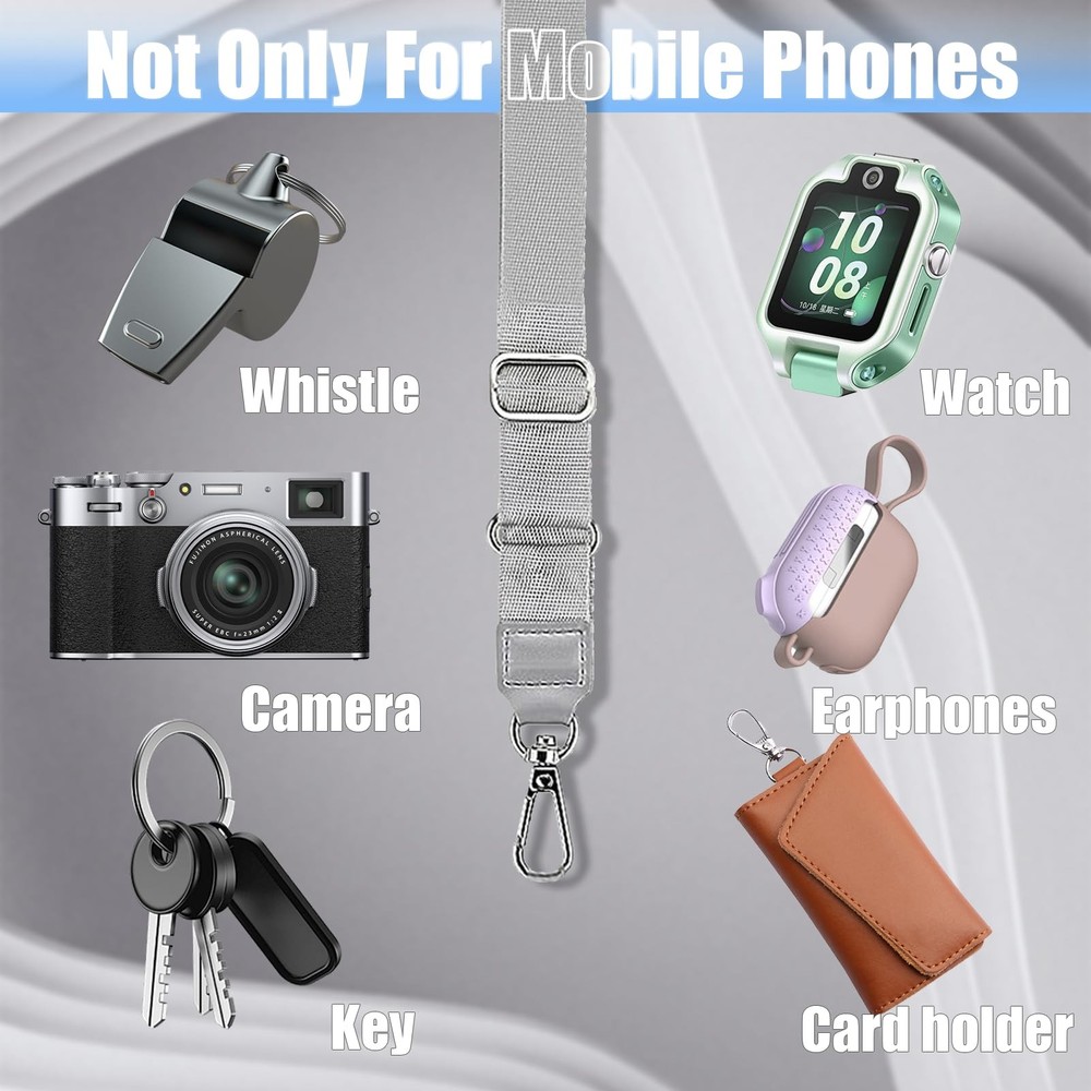Bestac Adjustable Phone Strap - Multifunctional regular size, Black+gray