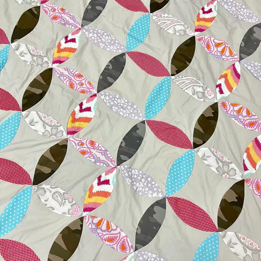 Orange Peel Handmade Machine Pieced Cotton Queen Patchwork quilt top/topper