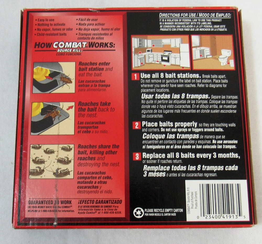 Combat Roach Source Kill Bait Station, 8 Count