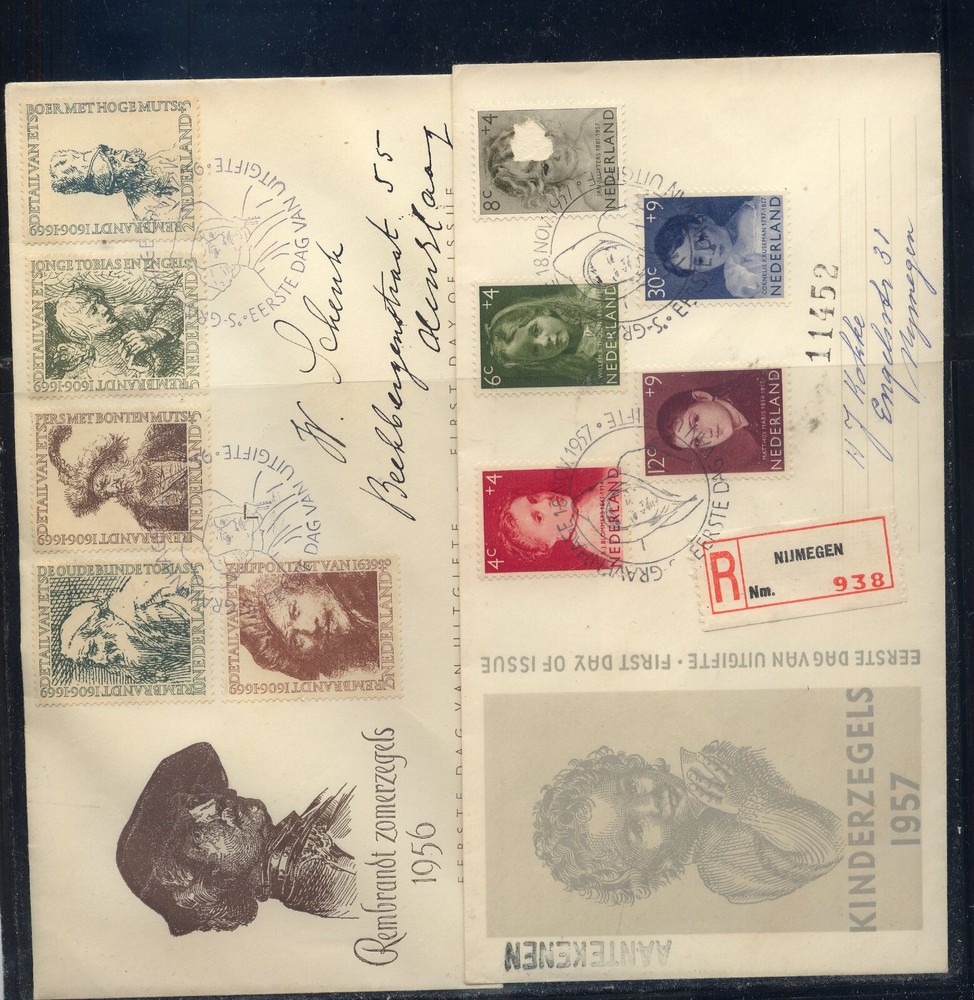 Netherlands  B291-95,   B316-20      2  cachet  covers