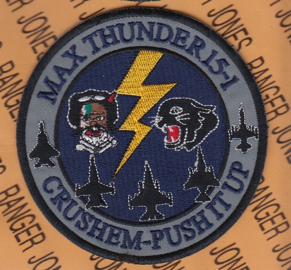 USAF Air Force 36th & 80th Fighter Sq FS Max Thunder 15-1 3.75" patch c/e