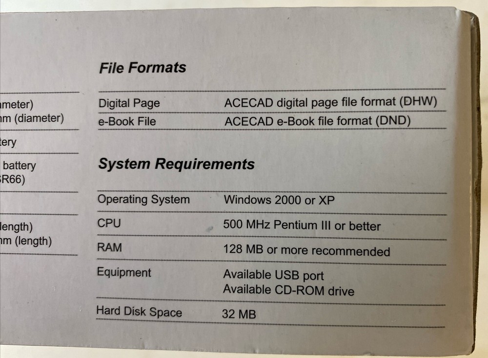 ACECAD DigiMemo 692 Digital Notepad Write On Paper e-Mail Factory Sealed