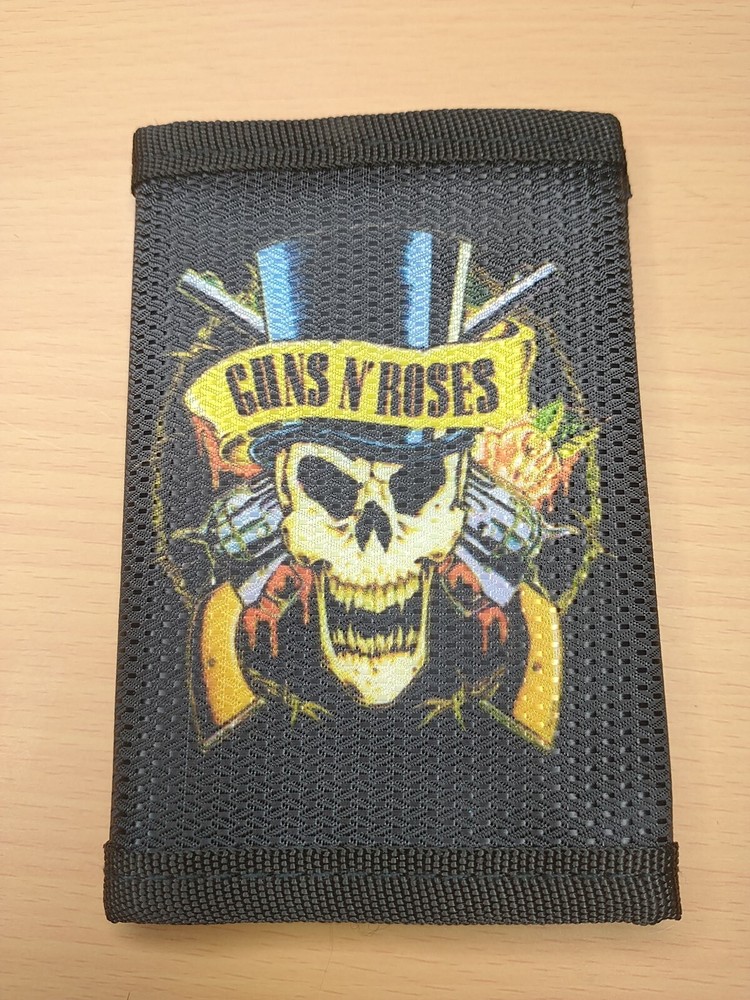 GUNS AND ROSES - Canvas Trifold Wallet
