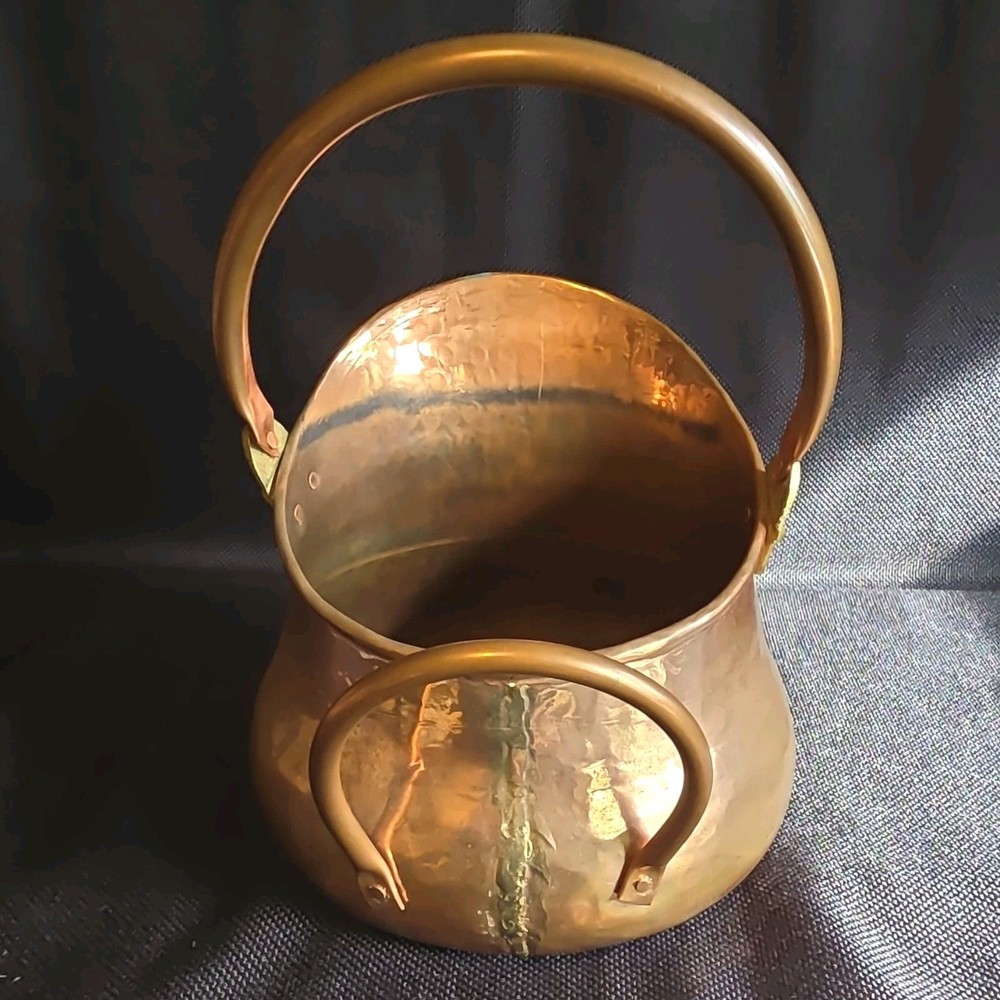 Handmade Hammered Copper Pitcher Jug with Handle Unique Decorative Kitchenware