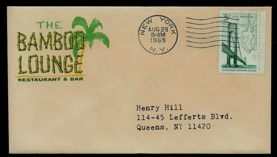 Goodfellas Collector's Envelope Addressed to Henry Hill - Bamboo Lounge *OP926