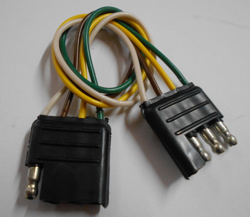 Universal 4-Way Flat Trailer Connector Light Wire Harness 10''