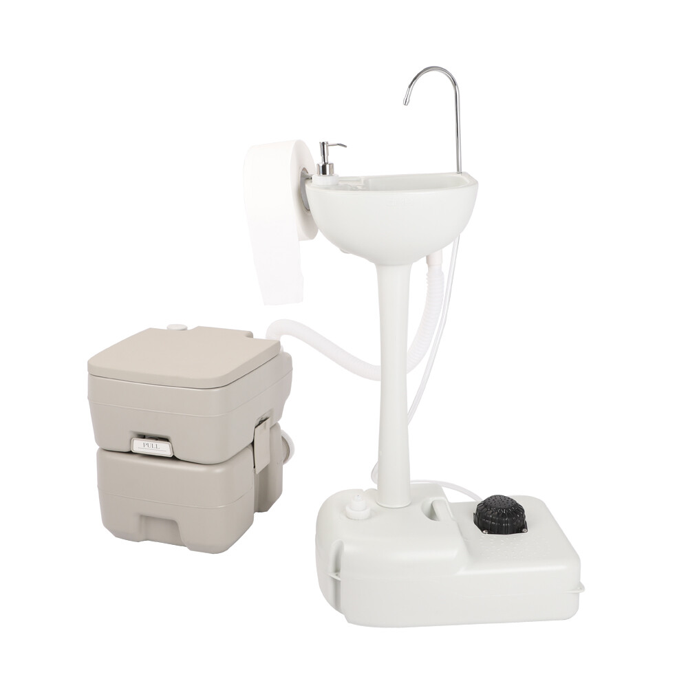 Portable Camping Toilet Flush 20L And Durable Sink Station Hand Wash Stand Fauce
