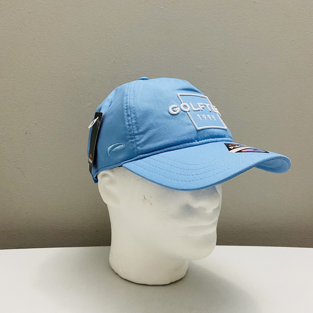 Pukka GOLFTEC 1995 Men's Adjustable Strapback Golf Cap Hat Light Blue/White OSFA