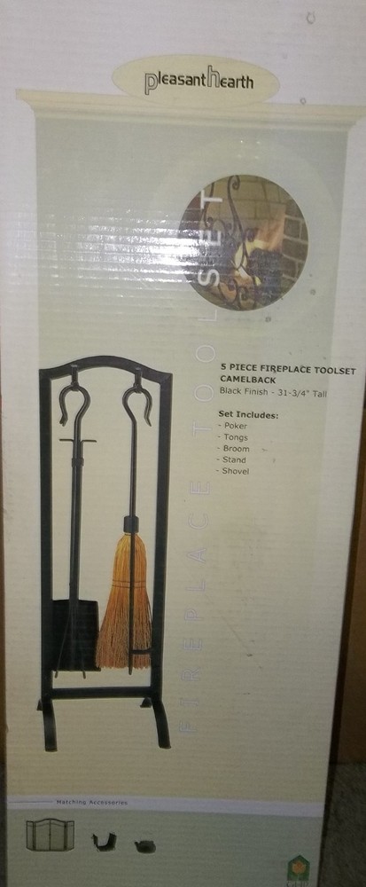 5 PC FIREPLACE TOOLSET, PLEASANT HEARTH 14764, BLACK