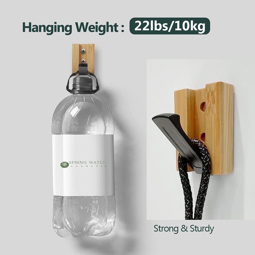 JSVER Wooden Wall Hooks Wall Mounted Wall Hooks, Single Organizer Hook Rack, ...