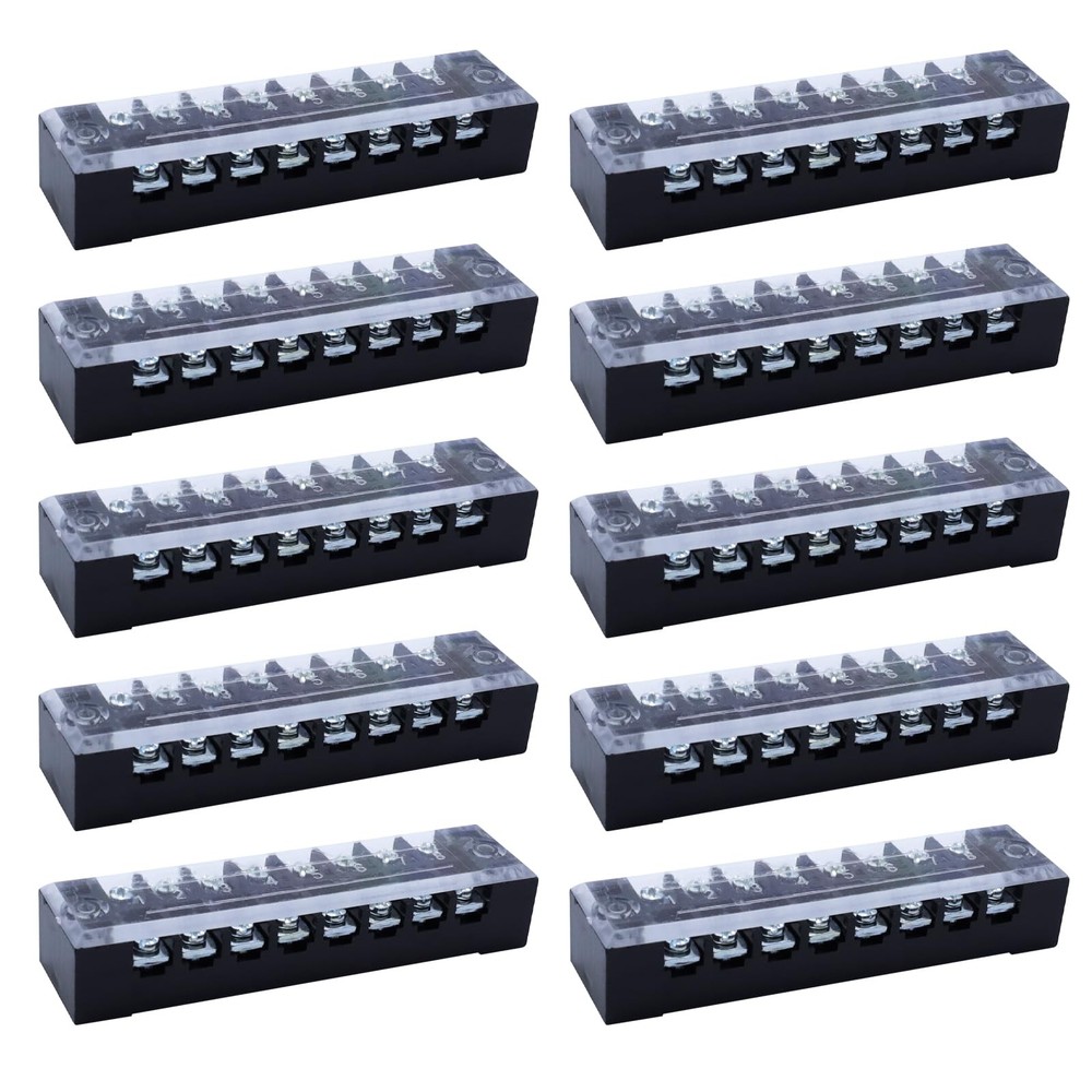 10 Pack Dual Row Barrier Terminal Block Screw Connector