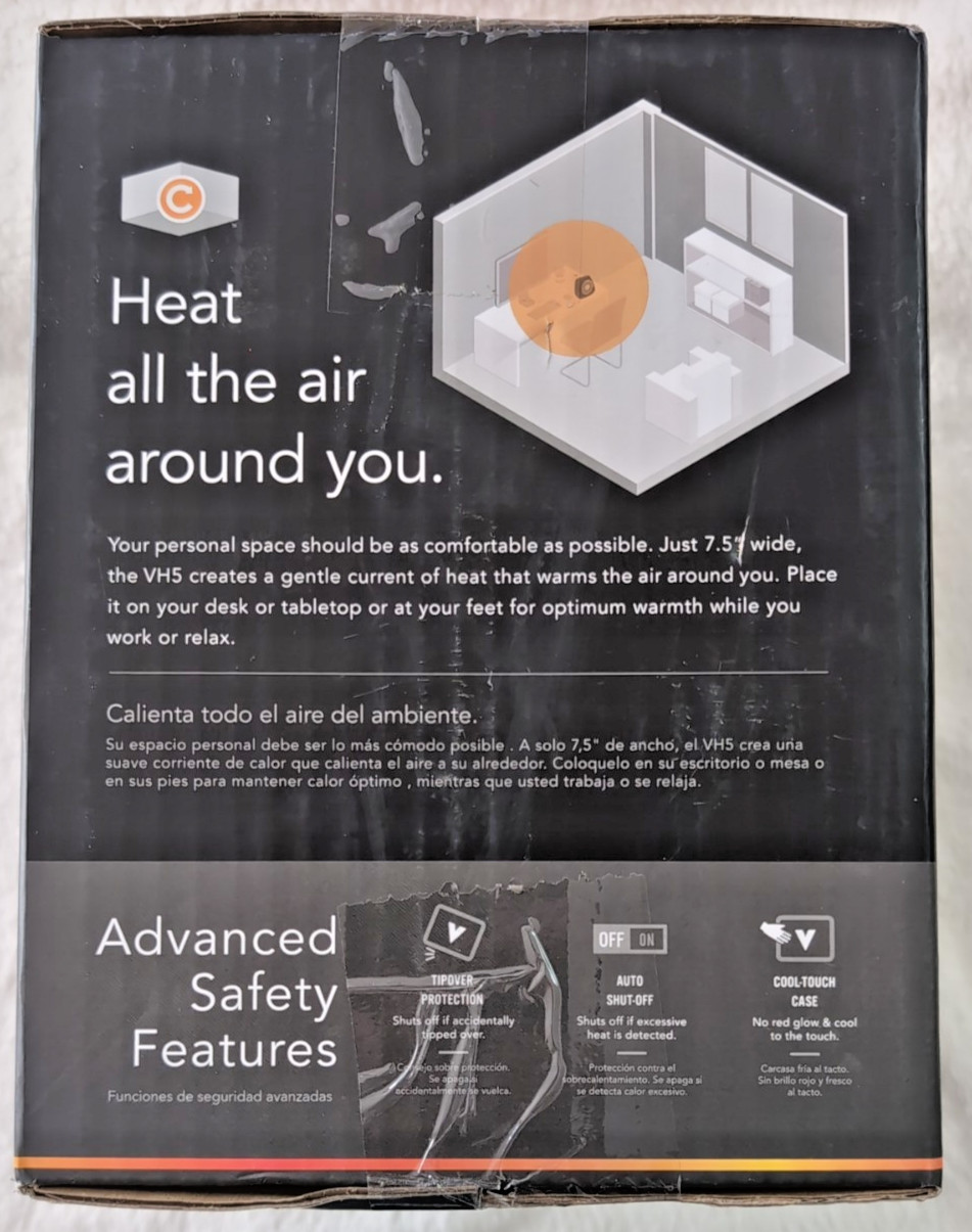 NEW - Vornado Vh5 375/750W Electric Personal Heater -S&H PAID BY US