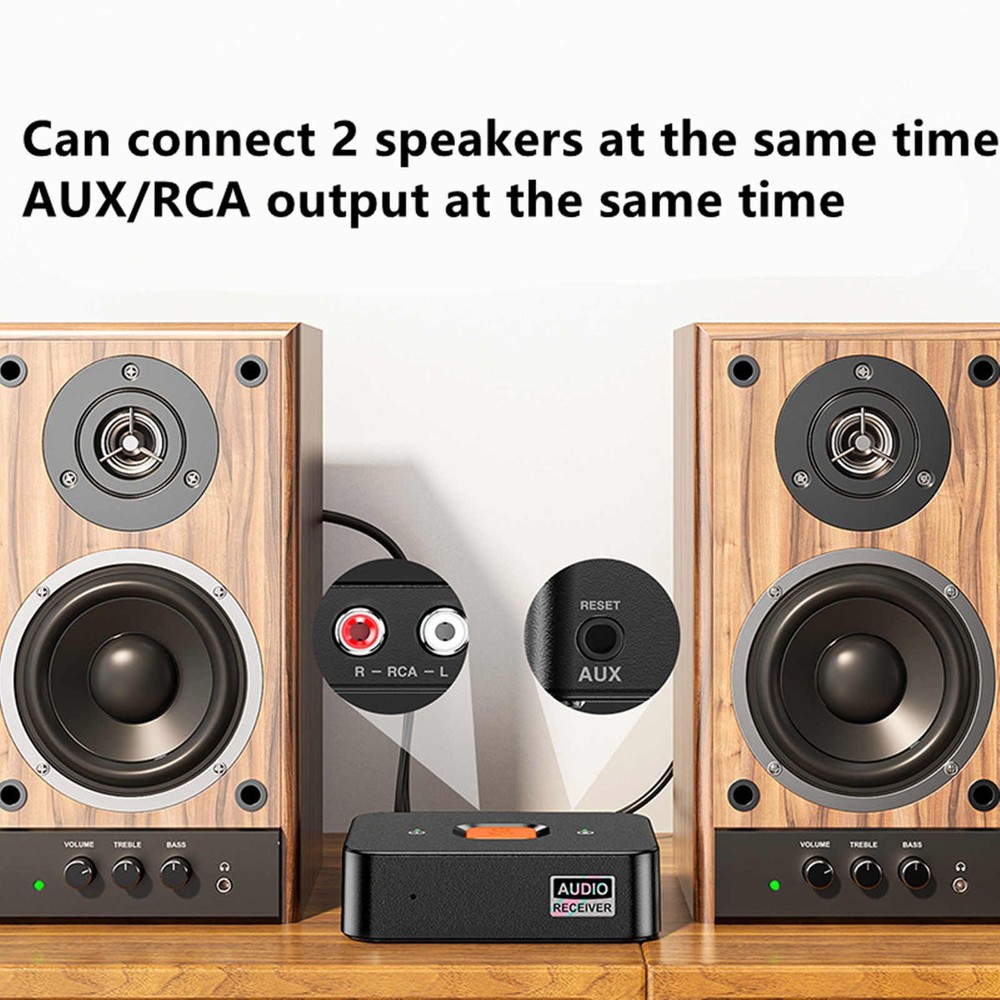 Bluetooth 6.0 Audio Adapter Wireless Receiver for Old Speakers System 3.5mm RCA