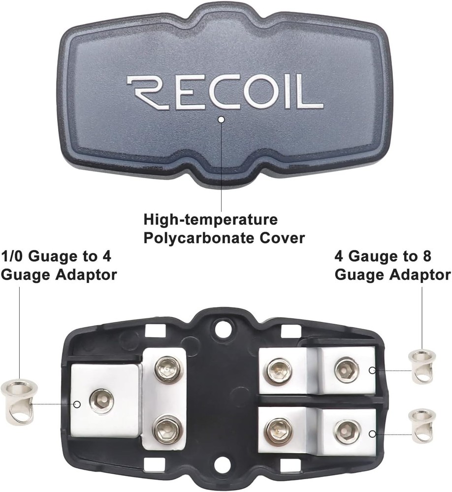 Mini-ANL Fused Distribution Block with High-Temp Polycarbonate, 60A/80A/100A