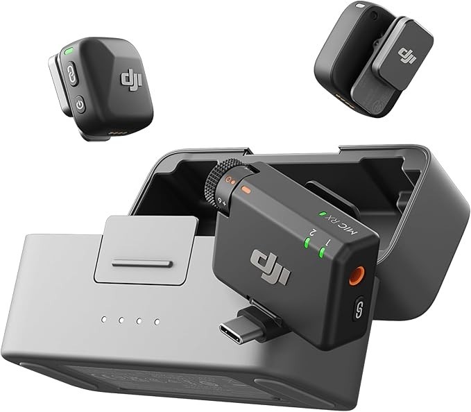DJI Mic Mini (2TX+1RX+Charging Case)Wireless Microphone for iPhone/Camera/Androi