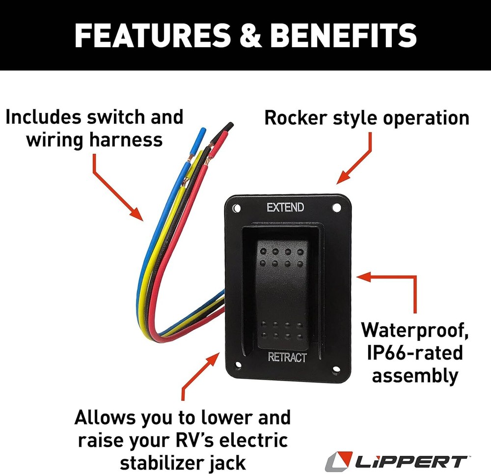 LIPPERT AT141-121 387874 POWER STABILIZER SYSTEM EXTEND/RETRACT SWITCH *D20
